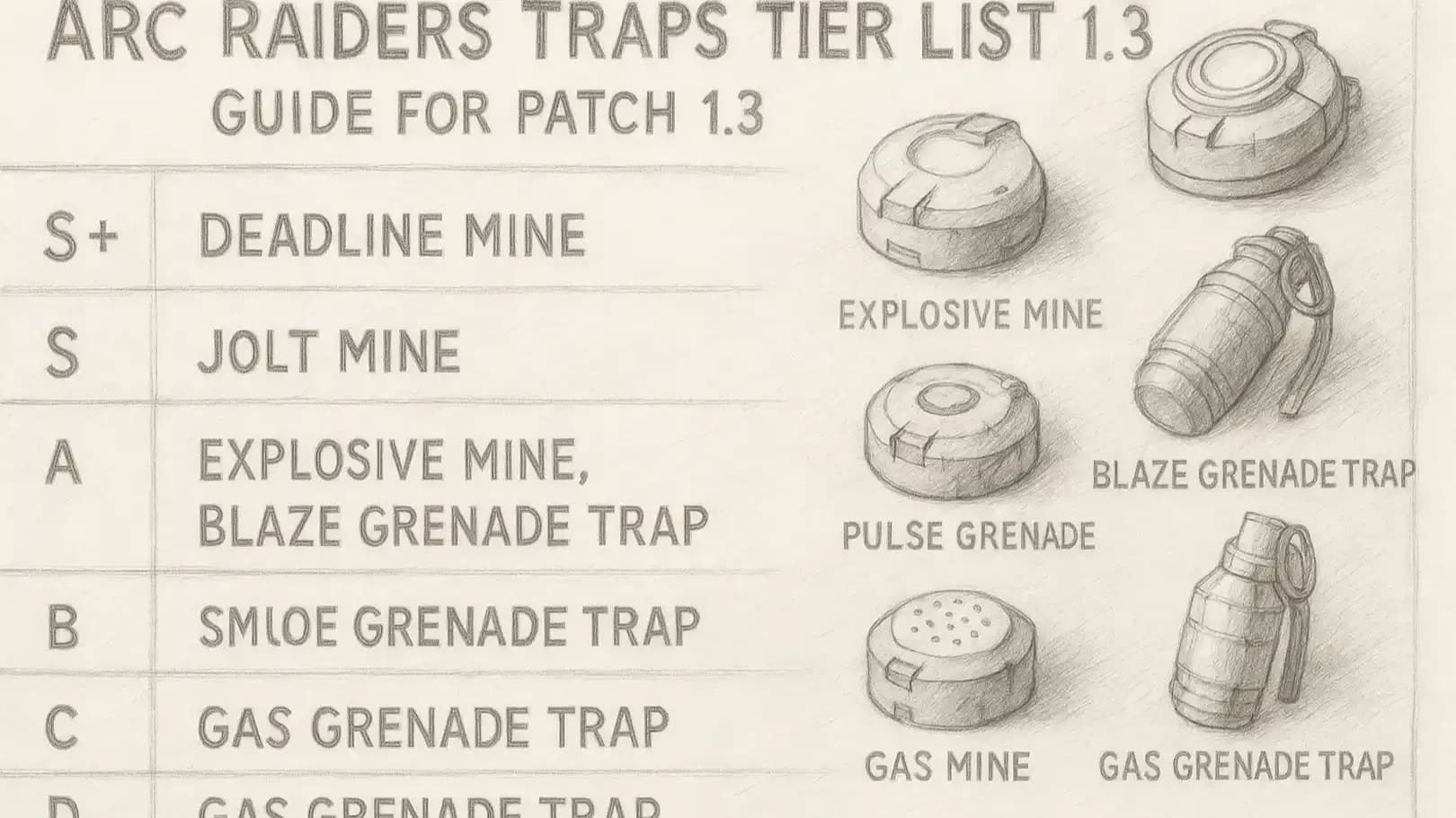 Arc Raiders Traps Tier List 1.3