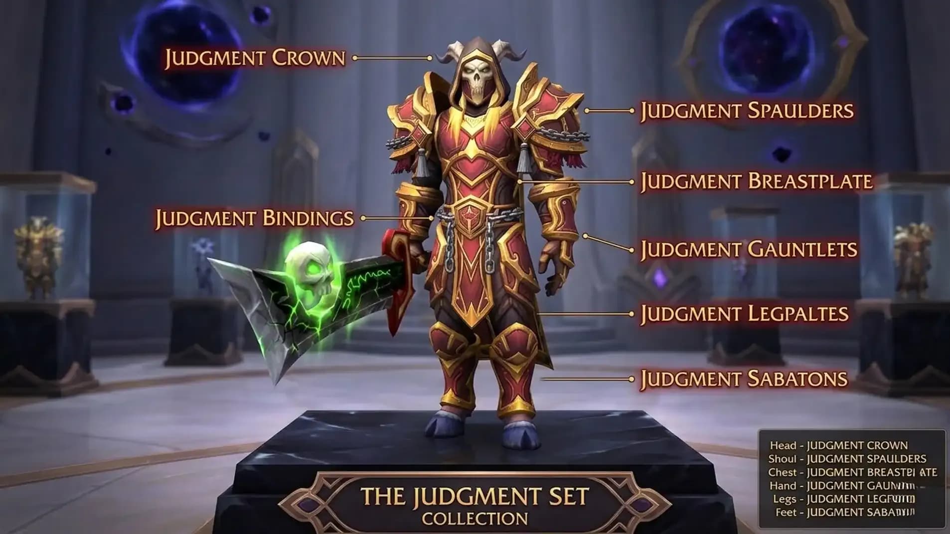 Corrupted Gladiator Plate Set (BfA Season 4 PvP): WoW Shadowy Midnight Paladin Transmog Set